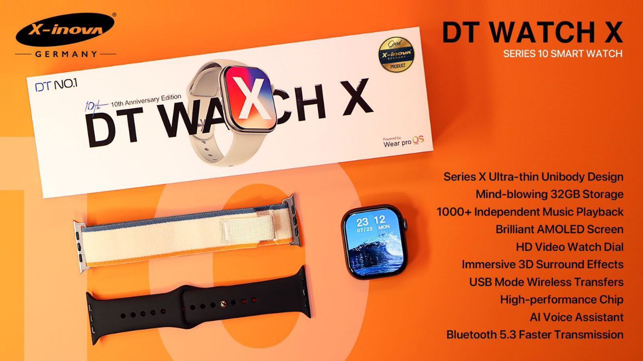 ساعت هوشمند طرح اپل واچ مدل DT WATCH X