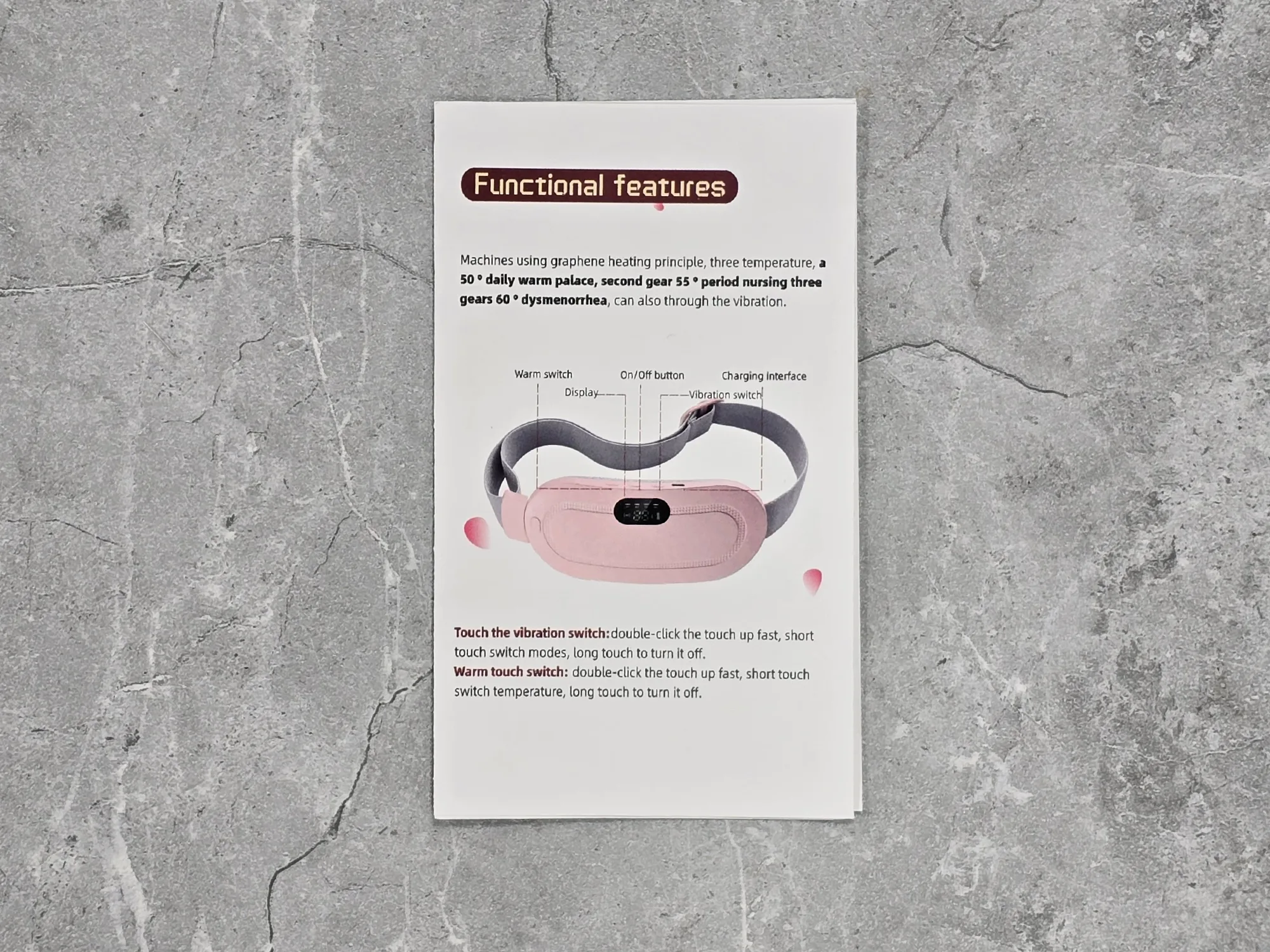 ماساژور قاعدگی حرارتی ویبره دار اصلی