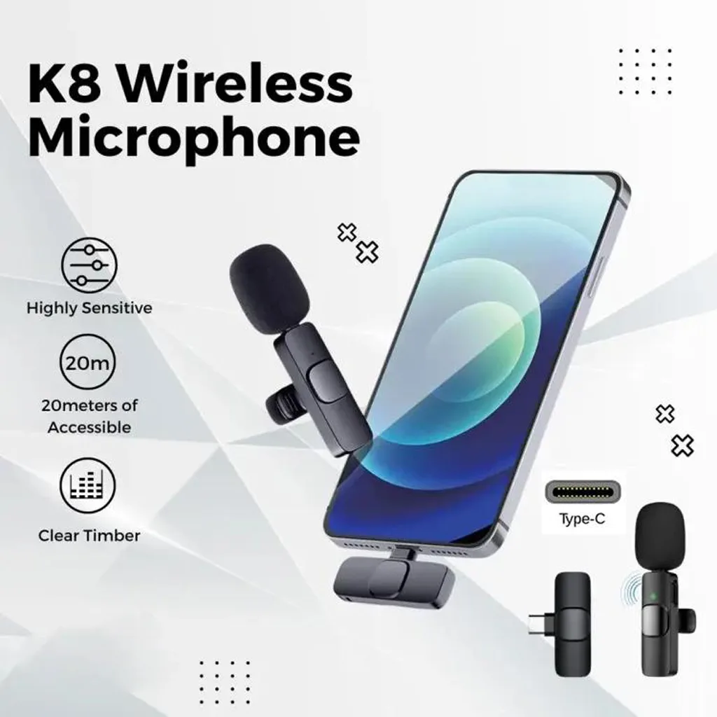 میکروفون یقه ای بی سیم مدل K8