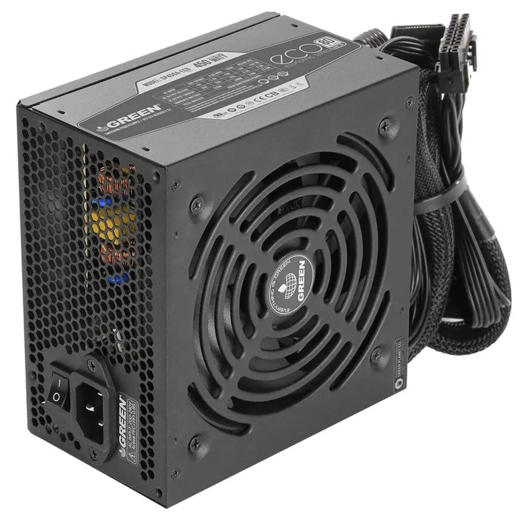 منبع تغذیه کامپیوتر گرین مدل GP450A-ECO Rev3.1