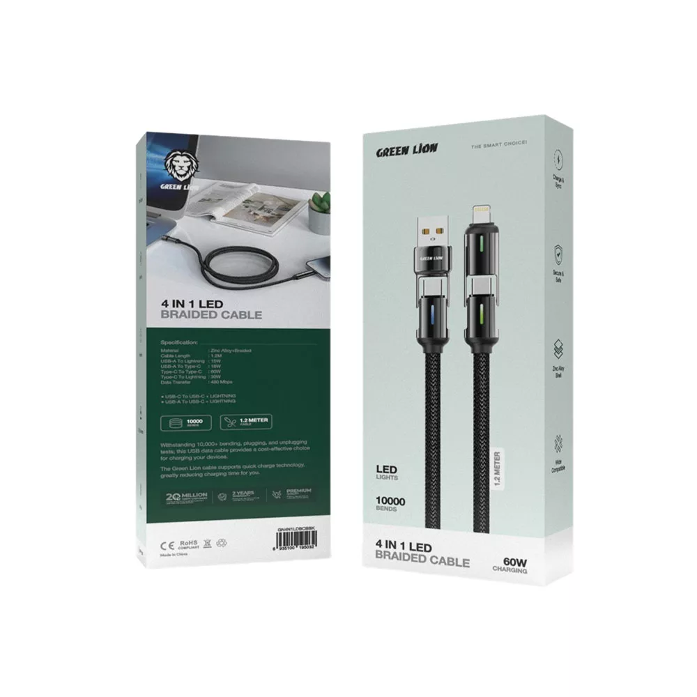 کابل شارژ گرین لاین مدل 4IN1