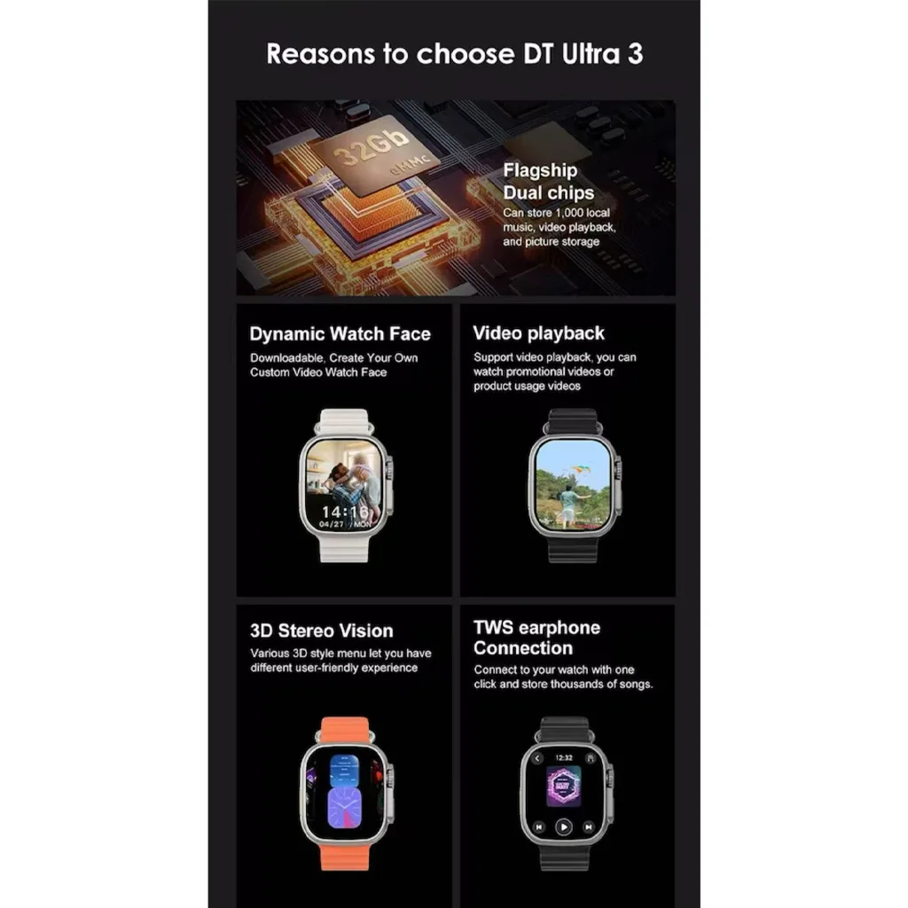 ساعت هوشمند مدل DT ULTRA3