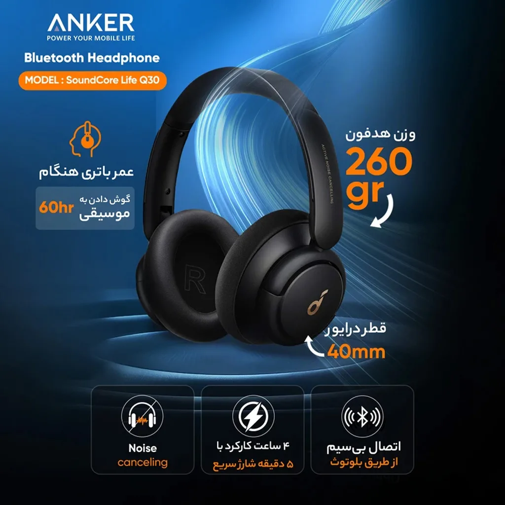 هدفون بلوتوثی انکر مدل SoundCore Life Q30