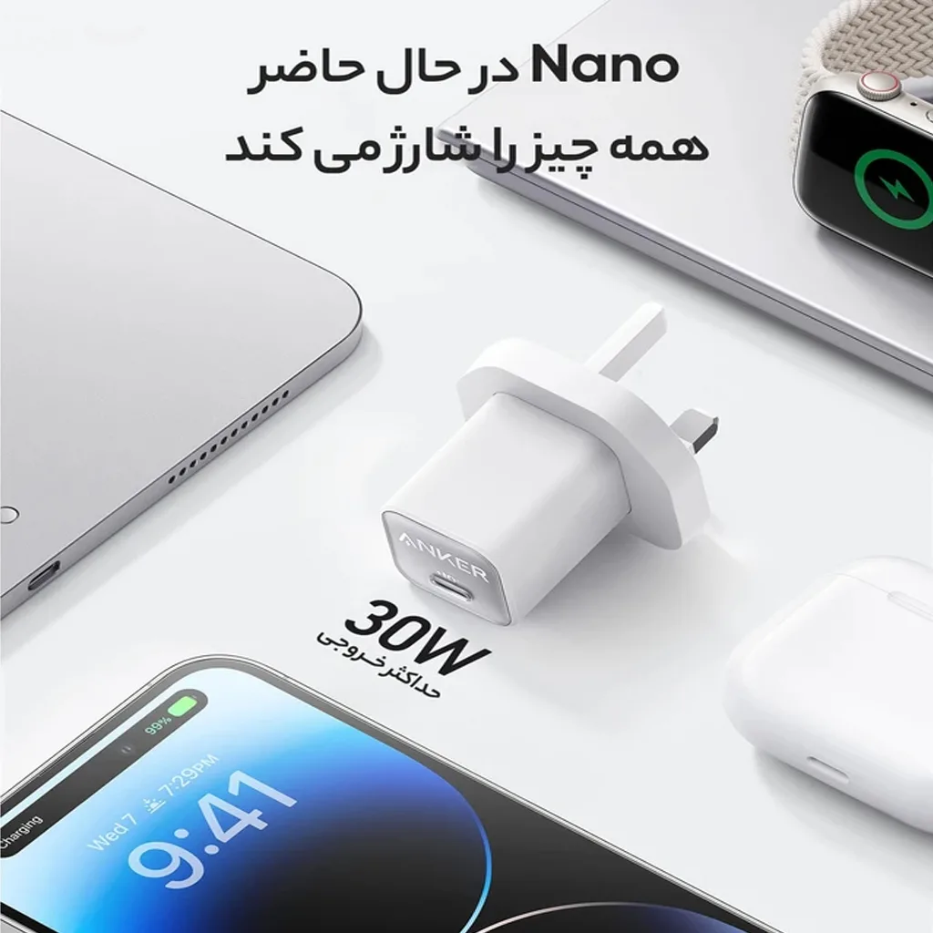 شارژر دیواری 30 واتی انکر مدل 511 Nano 3