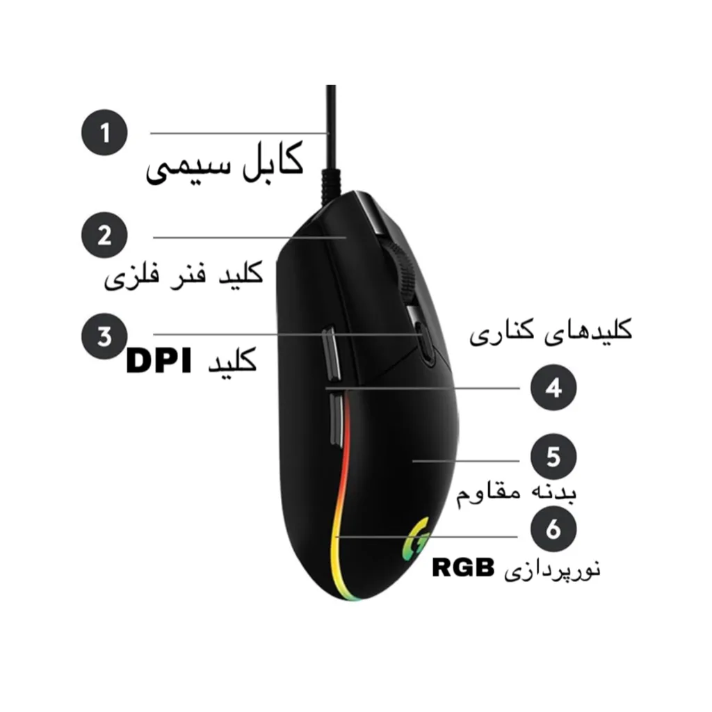 ماوس گیمینگ باسیم لاجیتک مدل G102