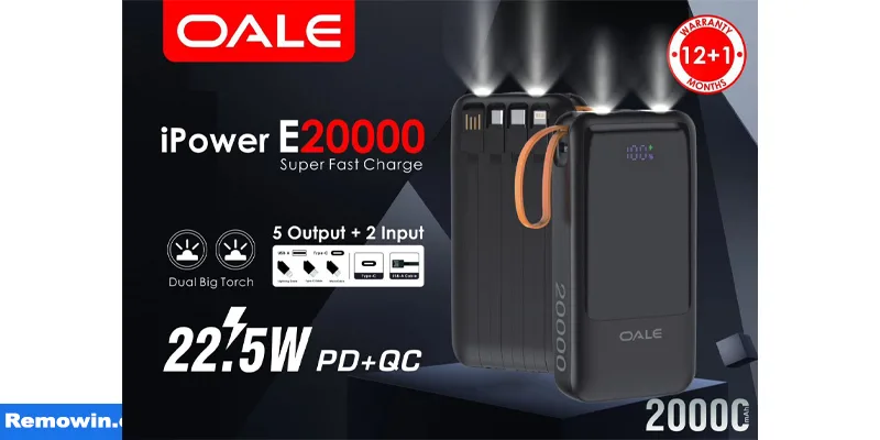 پاوربانک مدل OALE E20000 ظرفیت 20000