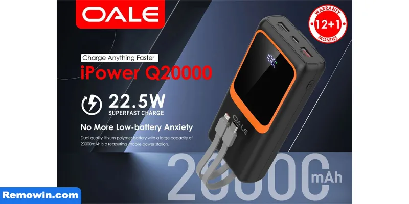 پاوربانک مدل OALE Q20000 ظرفیت 20000