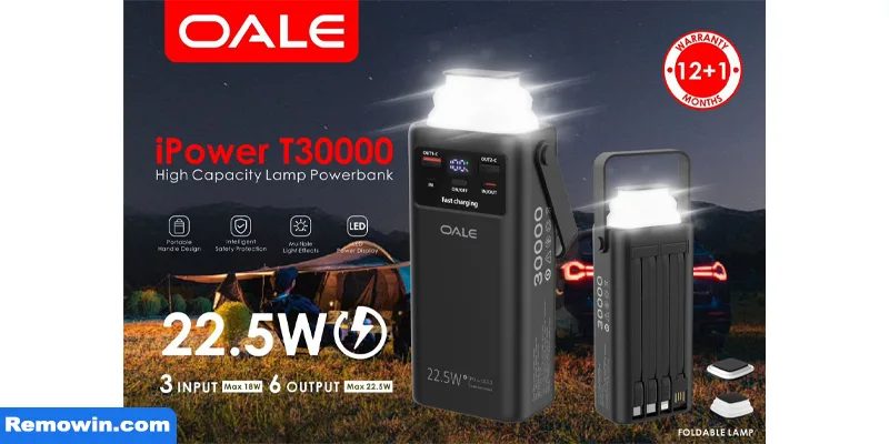 پاوربانک مدل OALE T30000 ظرفیت 30000
