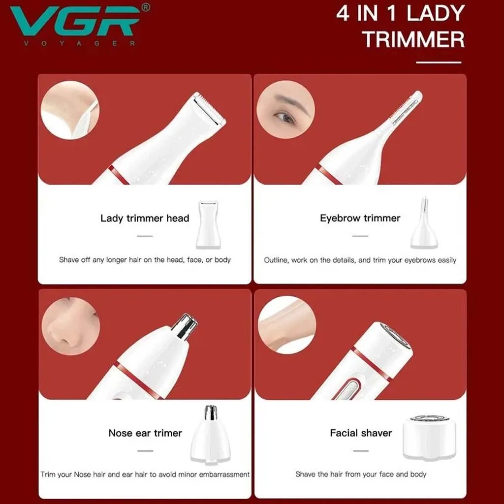 اپیلاتور وی جی ار مدل LADY TRIMMER SET