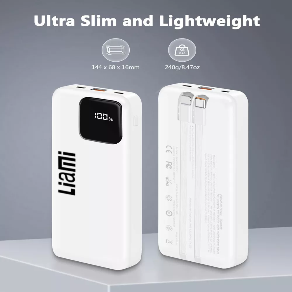 پاور بانک لیامی مدل LM-7020-22.5w ظرفیت 20000 میلی آمپر ساعت