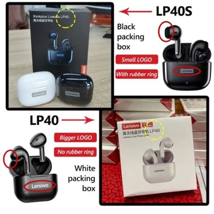 هدست بی سیم لنوو مدل  LP40S Upgraded LP40 version 2022 Edition