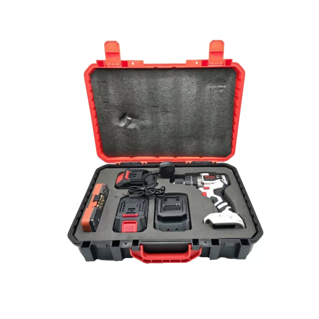 دریل چکشی شارژی باس مدل brushless مجموعه 5 عددی