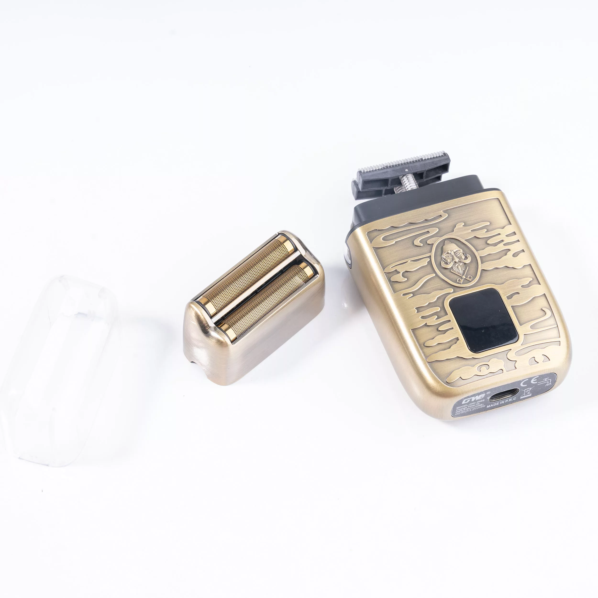 ماشین اصلاح موی صورت جی دبلیو مدل GW-9988، اصلاح به صورت صفر زن، طراحی ارگونومیک، نمایشگر LCD، منبع انرژی با کابل USB، تکنولوژی اصلاح به صورت شیو فویلی