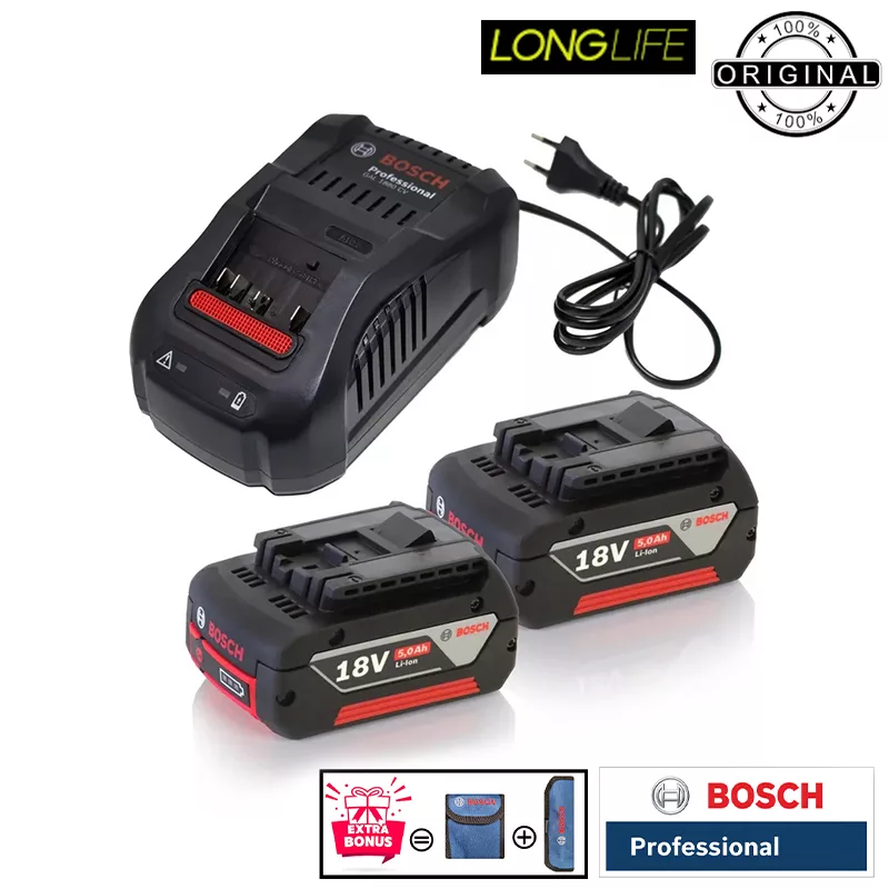 دریل پیچ گوشتی شارژی چکشی 13 میلی متری 18 ولت بوش مدل GSB 18 V 110 C / EC Motor (5 AH)