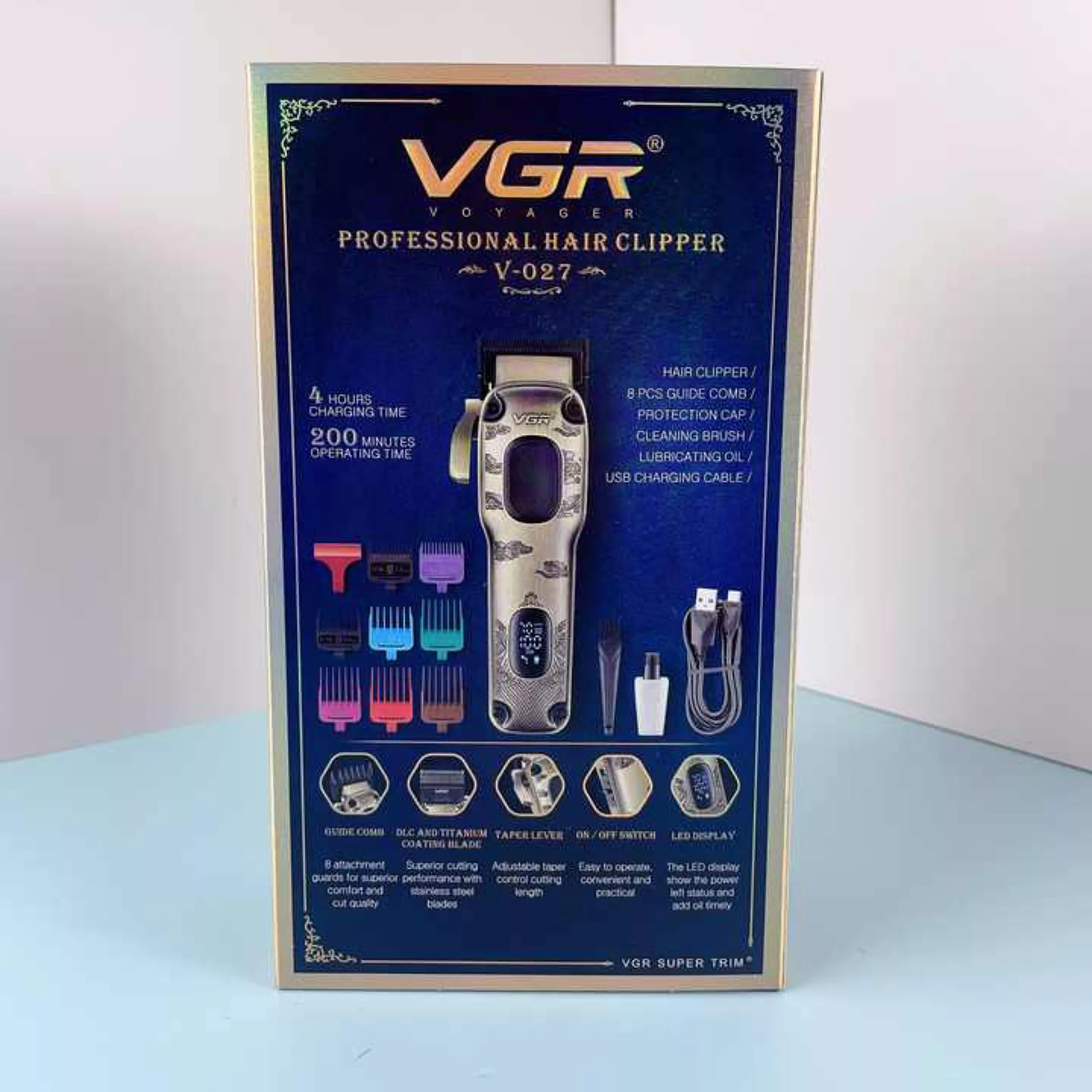 ماشین اصلاح موی سر و صورت وی جی ار شارژی مدل V-027