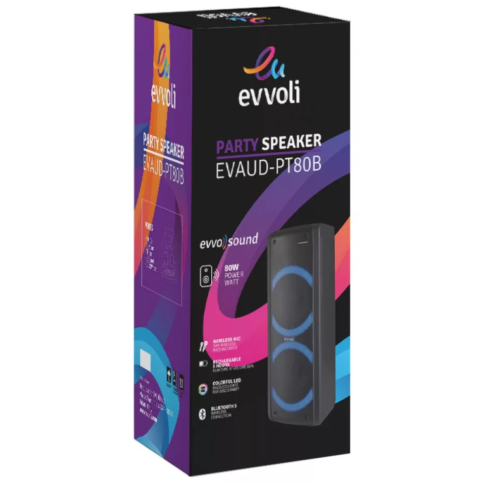 اسپیکر بلوتوثی قابل حمل ایوولی مدل EVAUD -PT80B