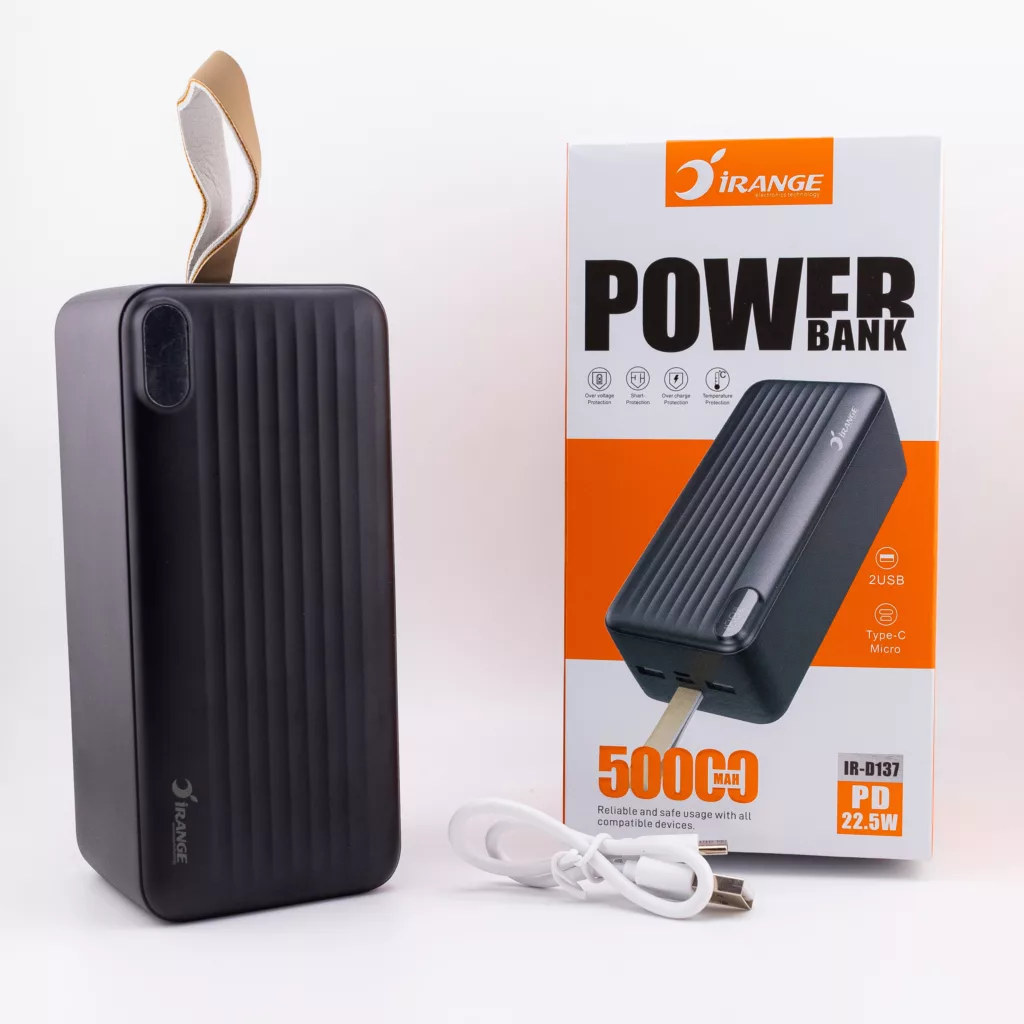 پاوربانک آیرنج مدل IR - D137 ظرفیت 50000 میلی‌آمپرساعت