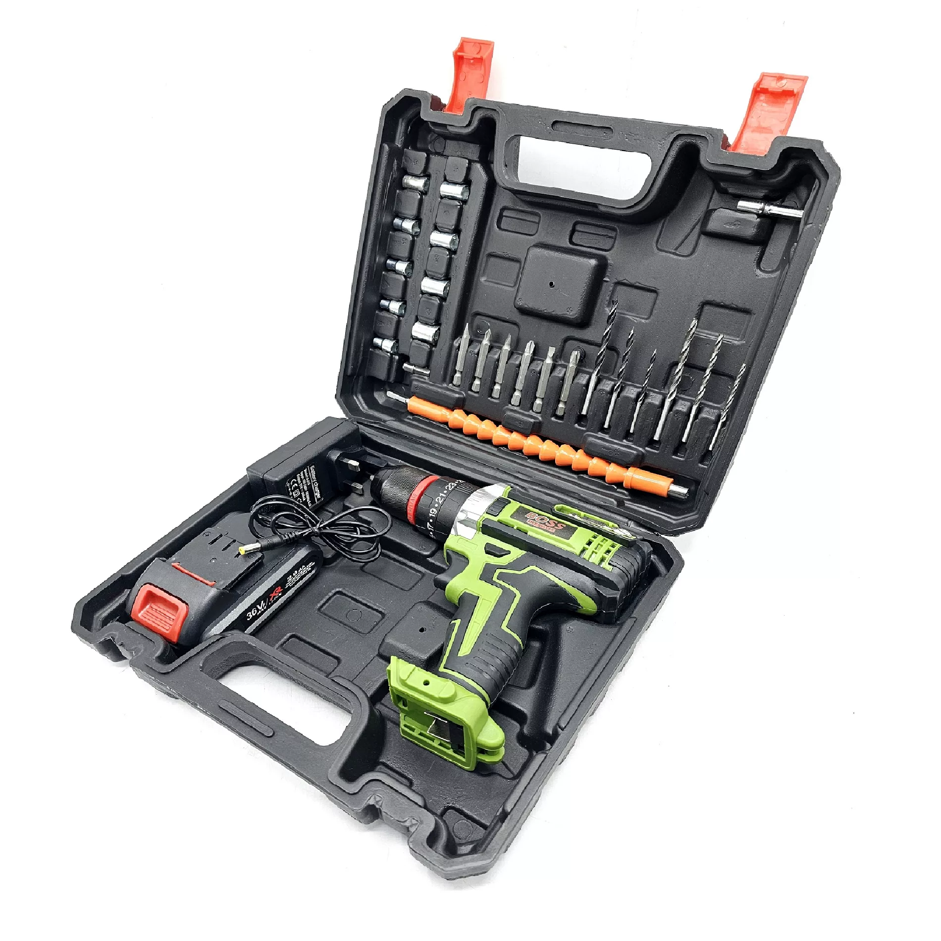 دریل پیچ گوشتی چکشی شارژی باس مدل LIFE_STYLE کد 1 مجموعه 27 عددی