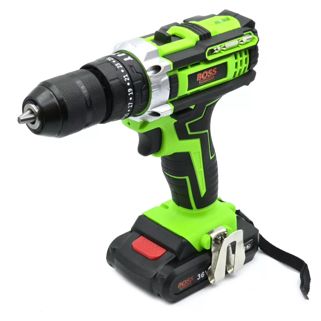 دریل پیچ گوشتی شارژی چکشی باس مدل BS-25 مجموعه 27 عددی