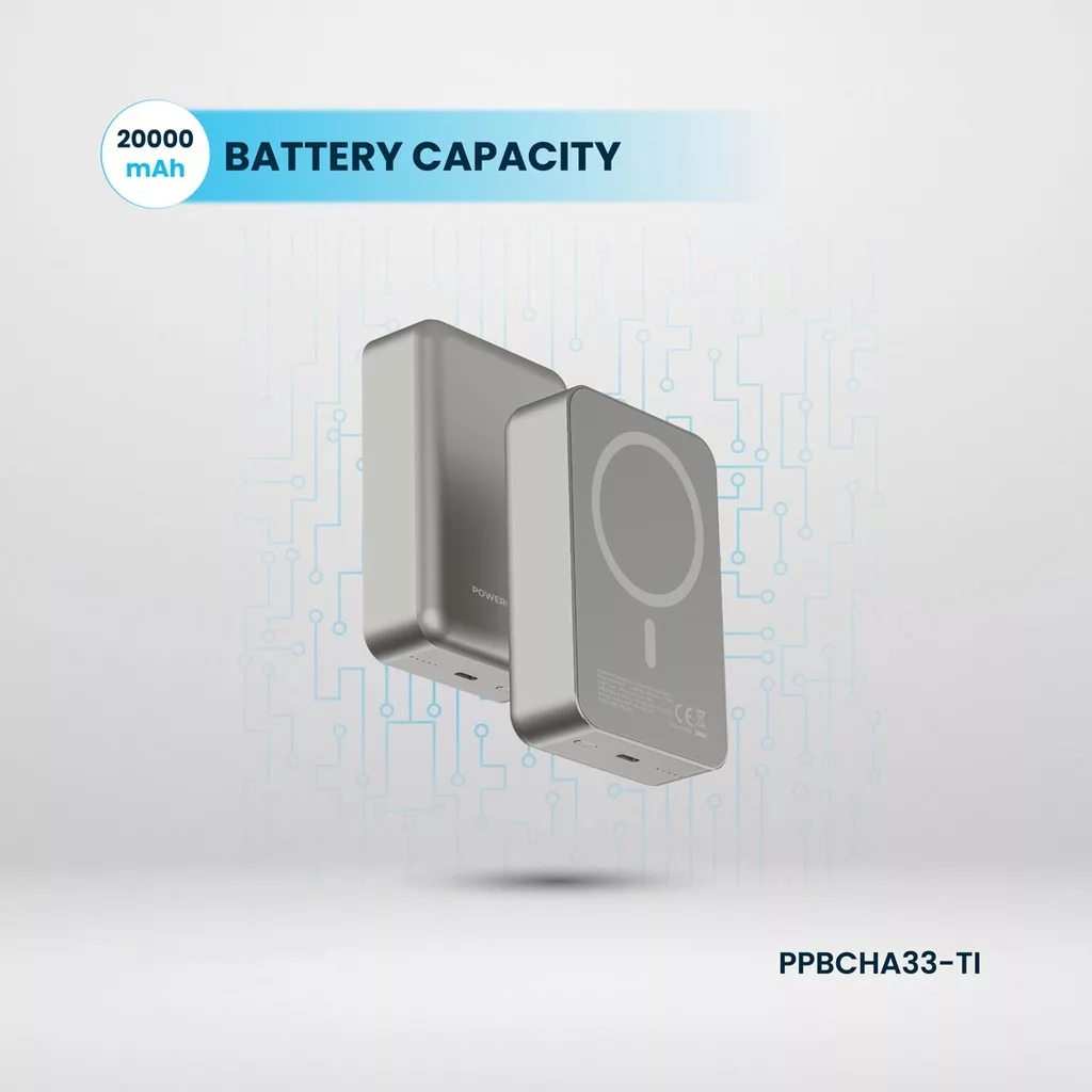 پاوربانک پاورولوجی مدل Magsafe aluminum ظرفیت 20000 میلس آمپر ساعت