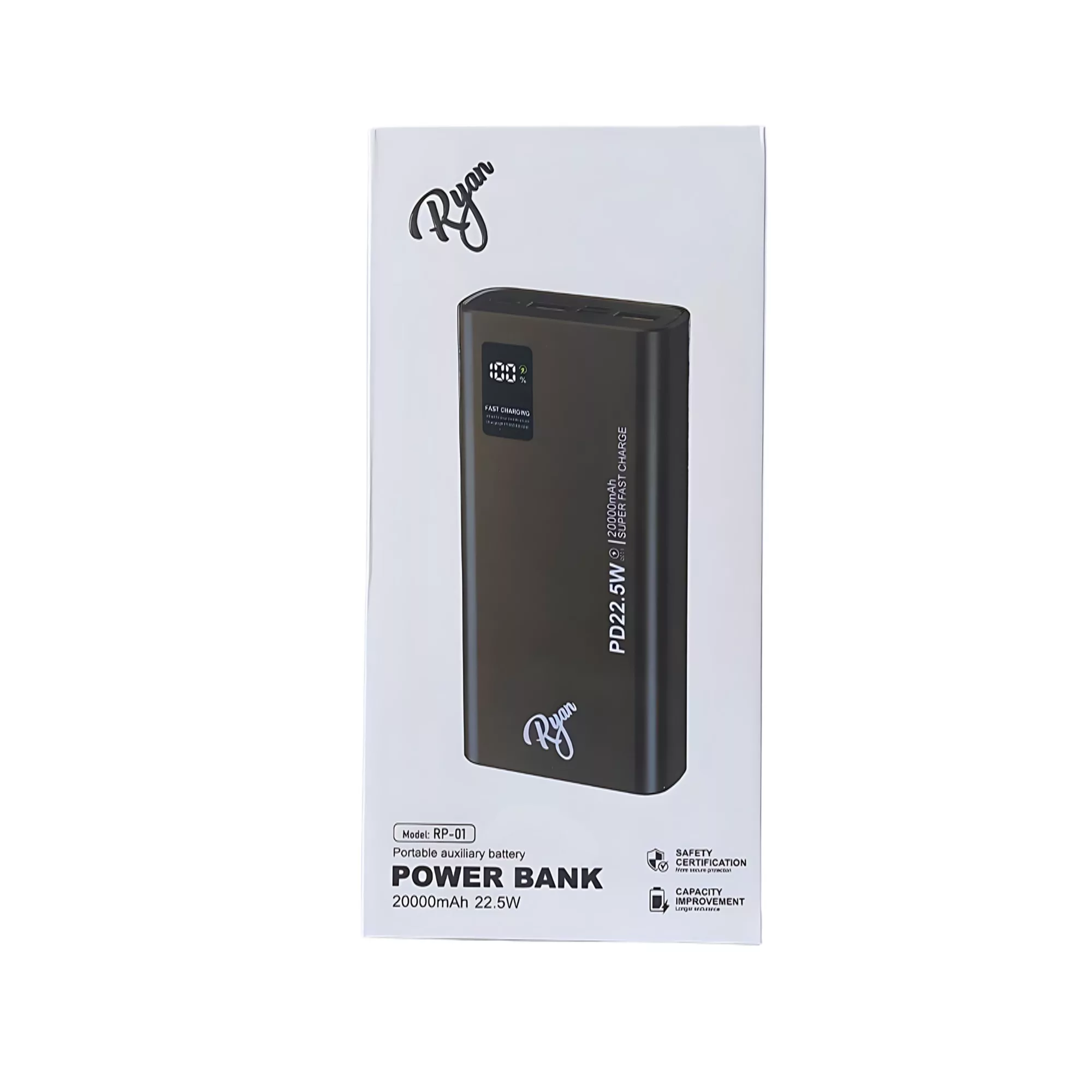 پاوربانک ریان مدل RP-01  ظرفیت 20000 میلی آمپر ساعت