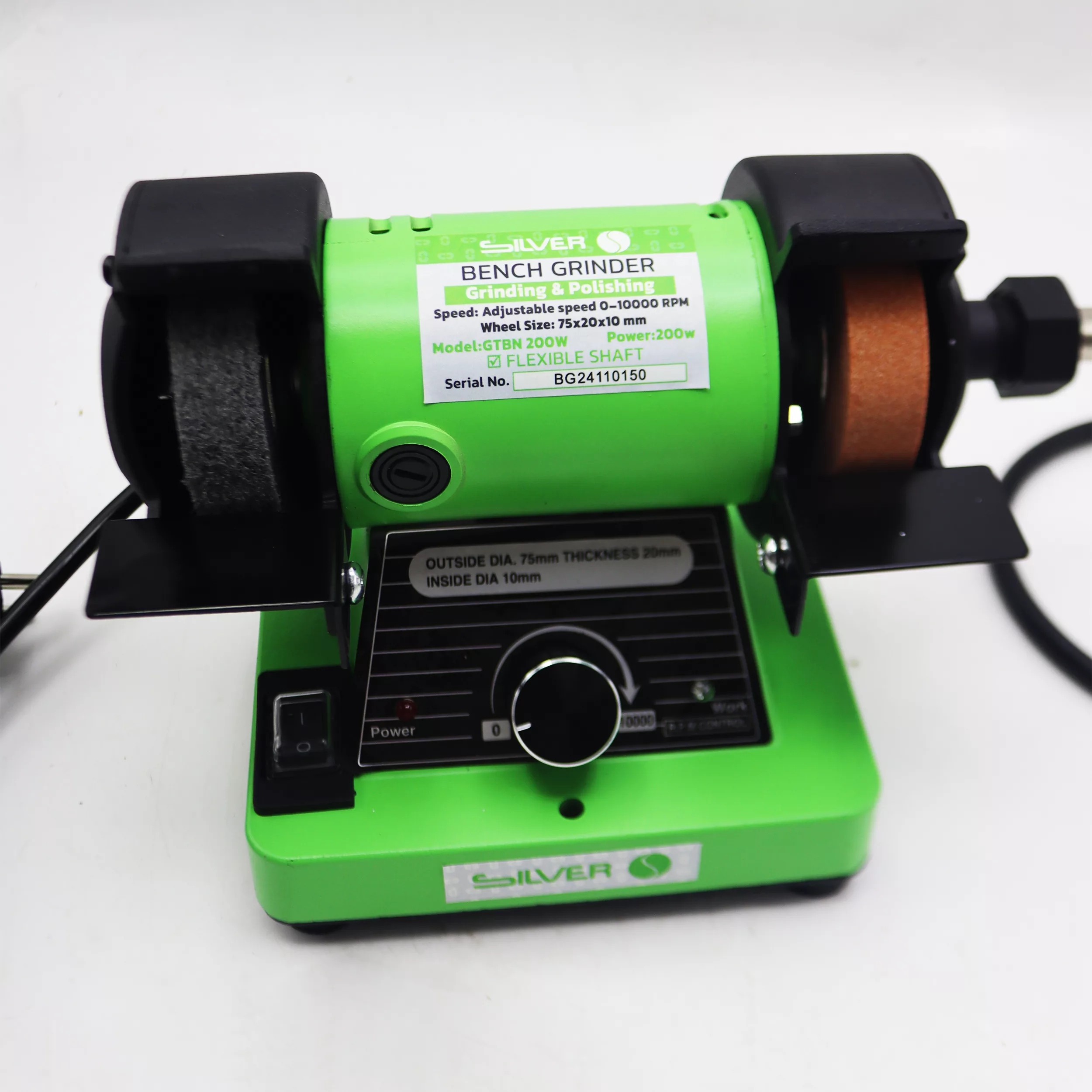 سنگ رومیزی 75 میلی متری 200 وات سیلور مدل YP-GTBN200W