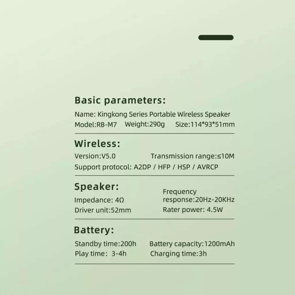 اسپیکر بلوتوثی ریمکس مدل wireless RB-M7