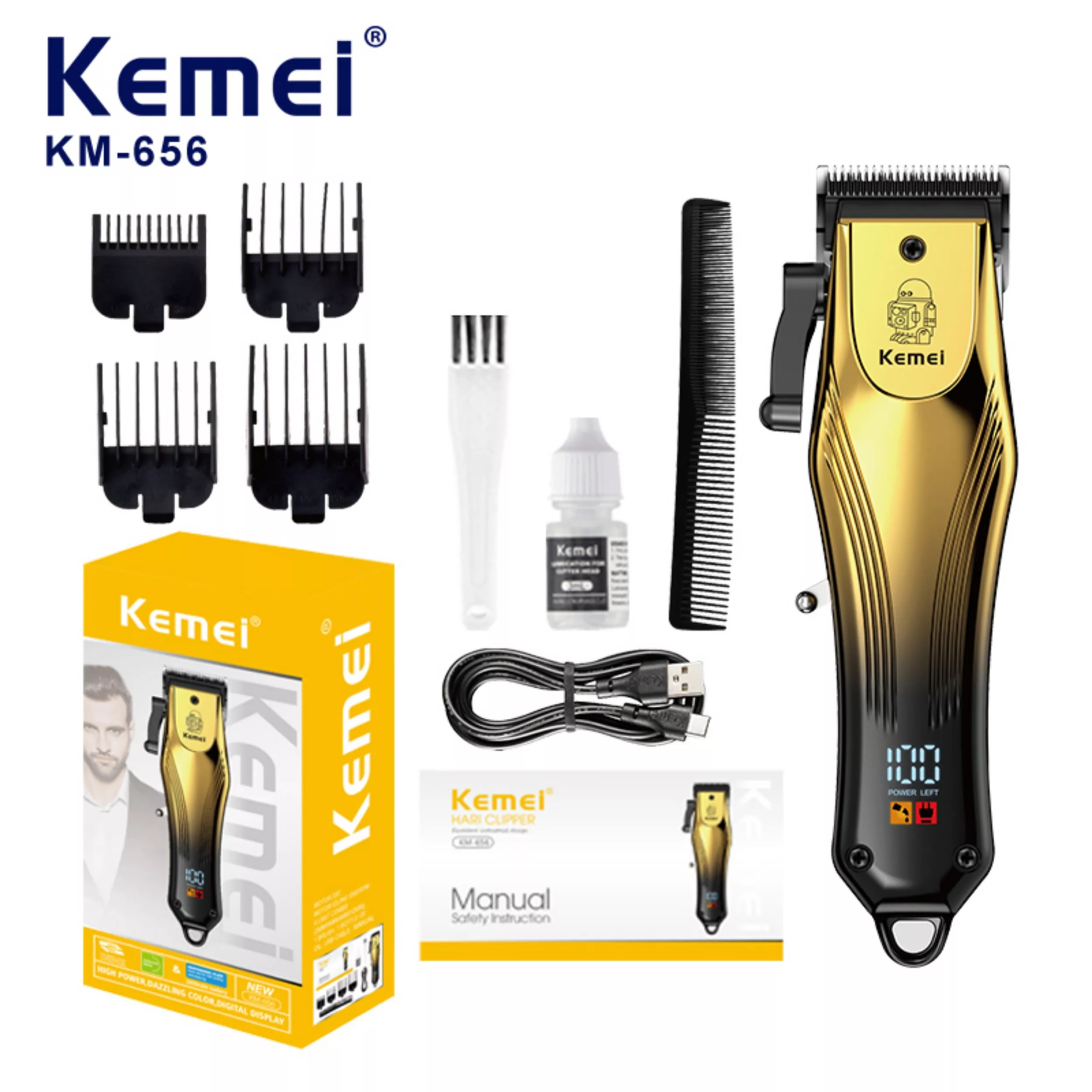 ماشین اصلاح موی سر و صورت شارژی کیمی مدل KM-656