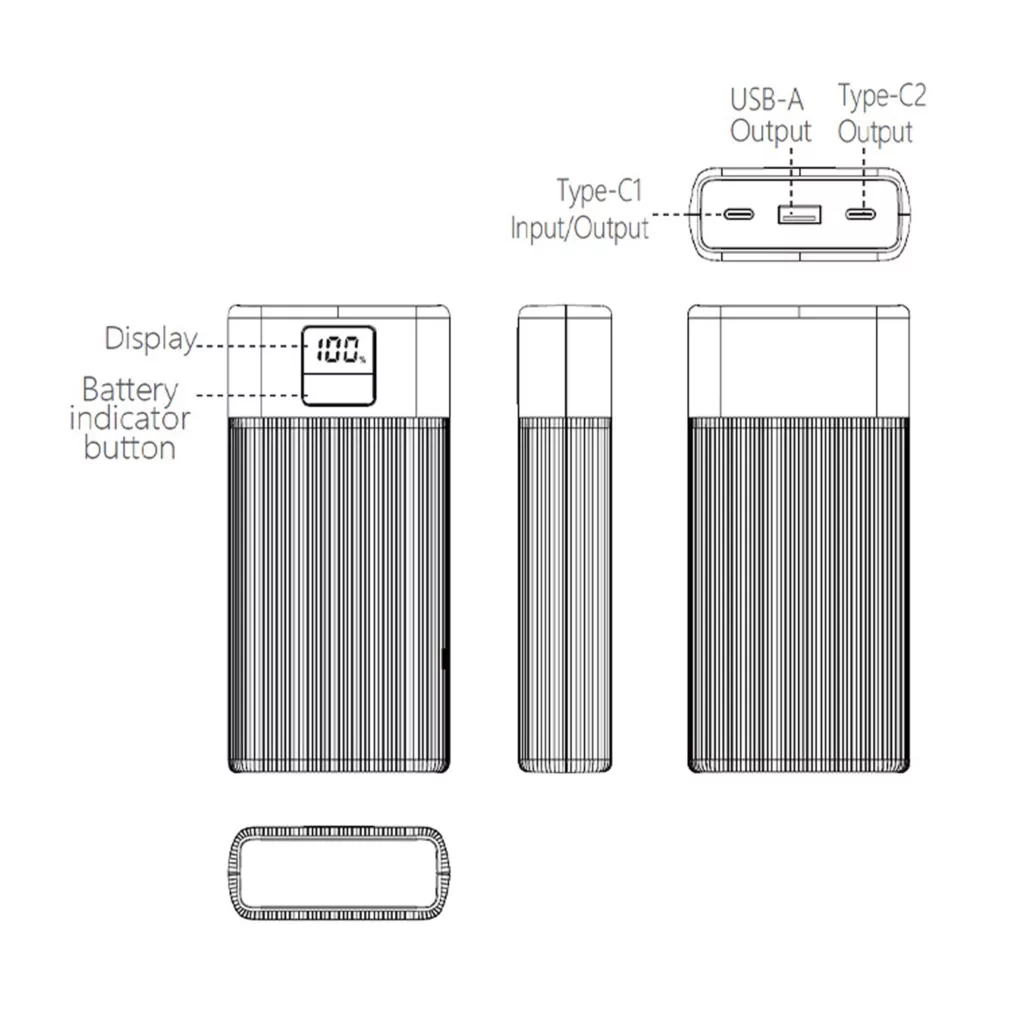 پاوربانک تراست مدل P267D ظرفیت 20000 میلی آمپر ساعت