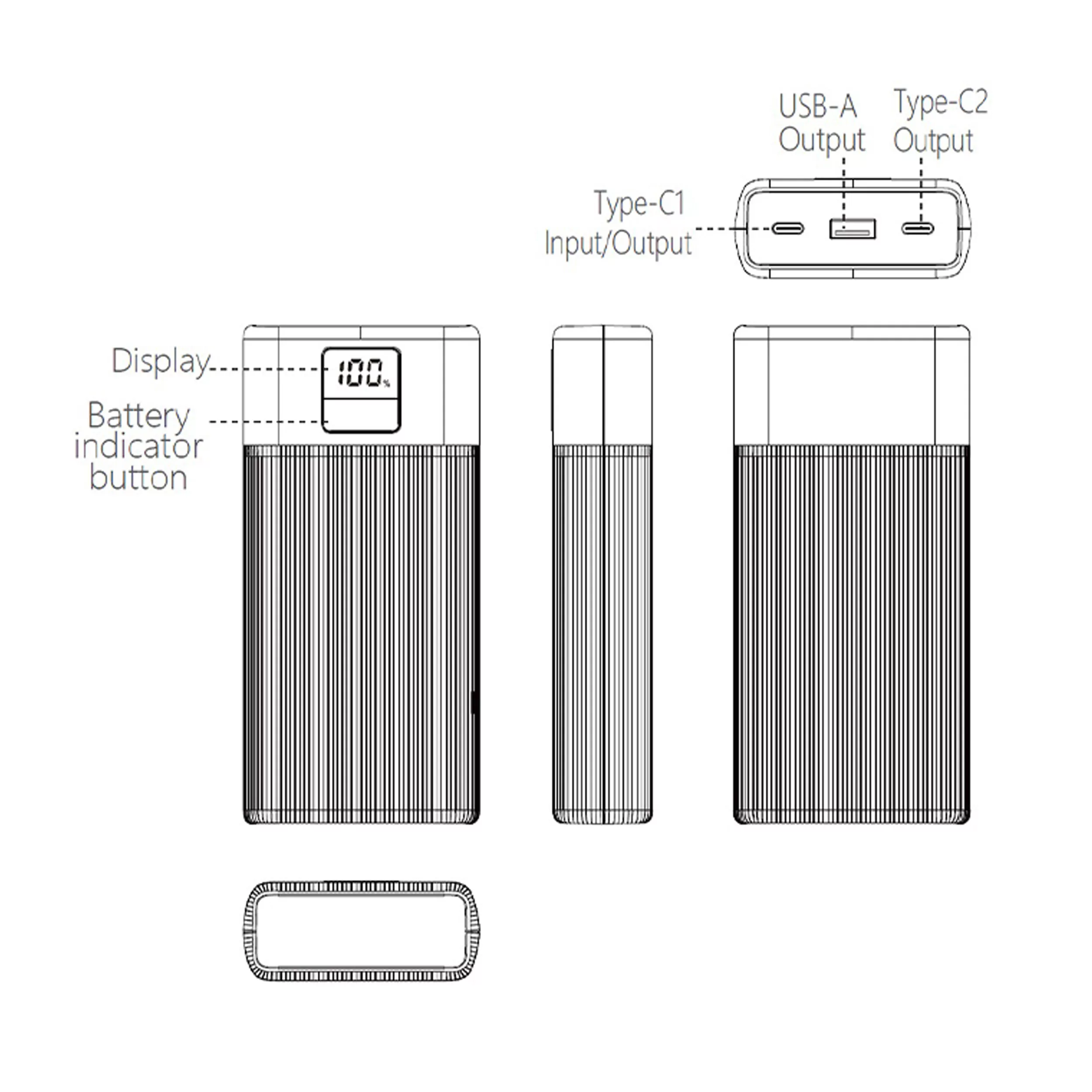 پاوربانک تراست مدل P267D ظرفیت 20000 میلی آمپر ساعت