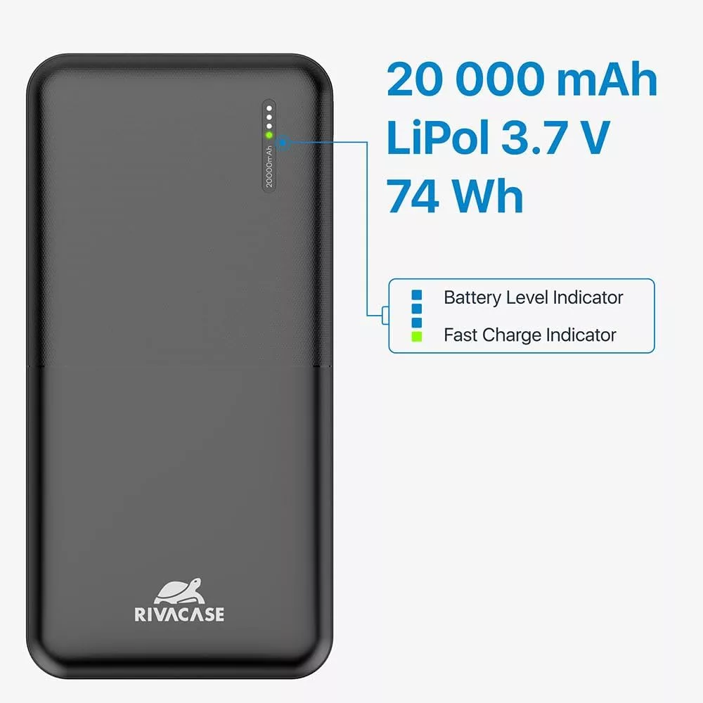 پاوربانک ریوا کیس مدل 2571 ظرفیت 20000 میلی آمپر ساعت