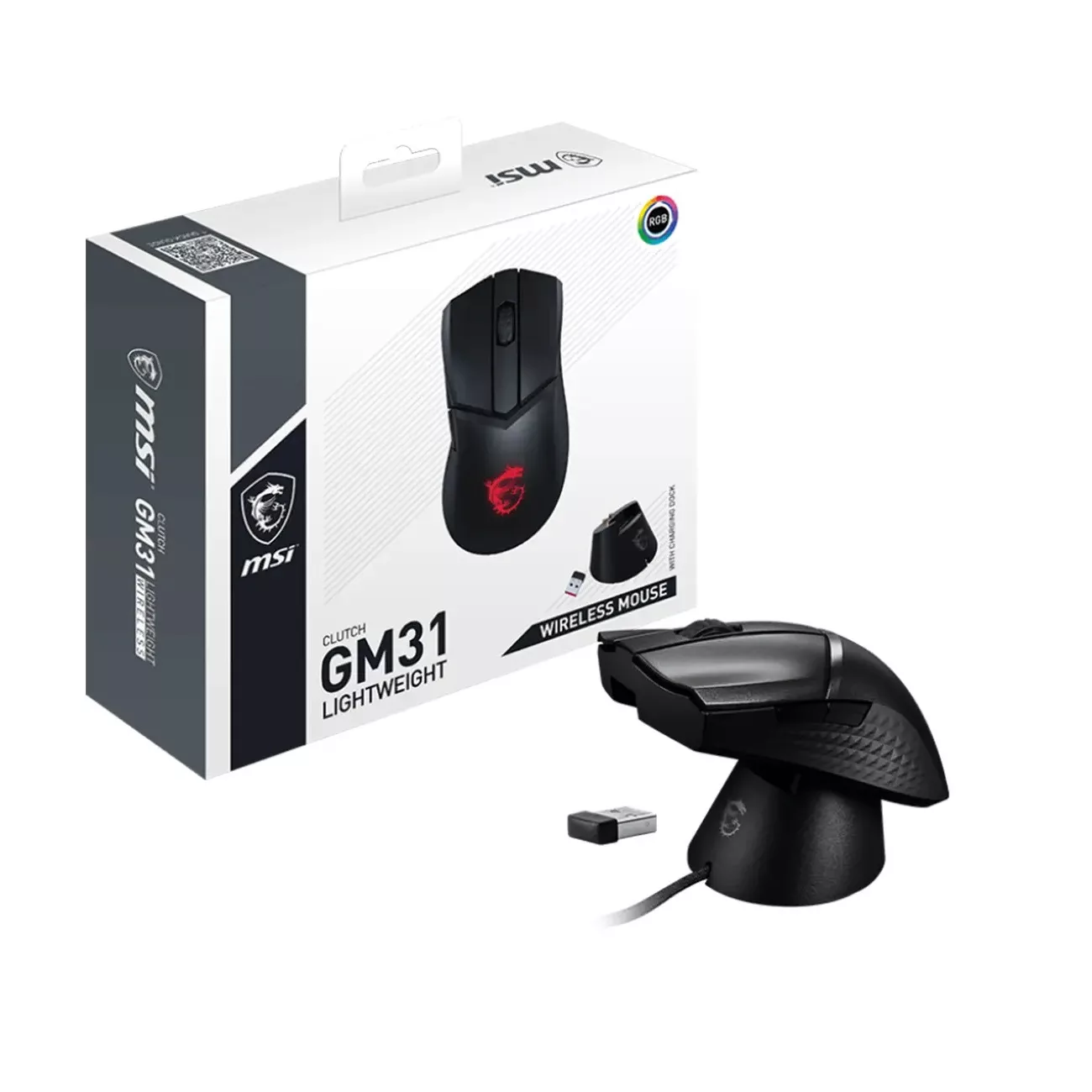 ماوس بی سیم گیمینگ ام اس آی مدل CLUTCH GM31 LIGHTWEIGHT