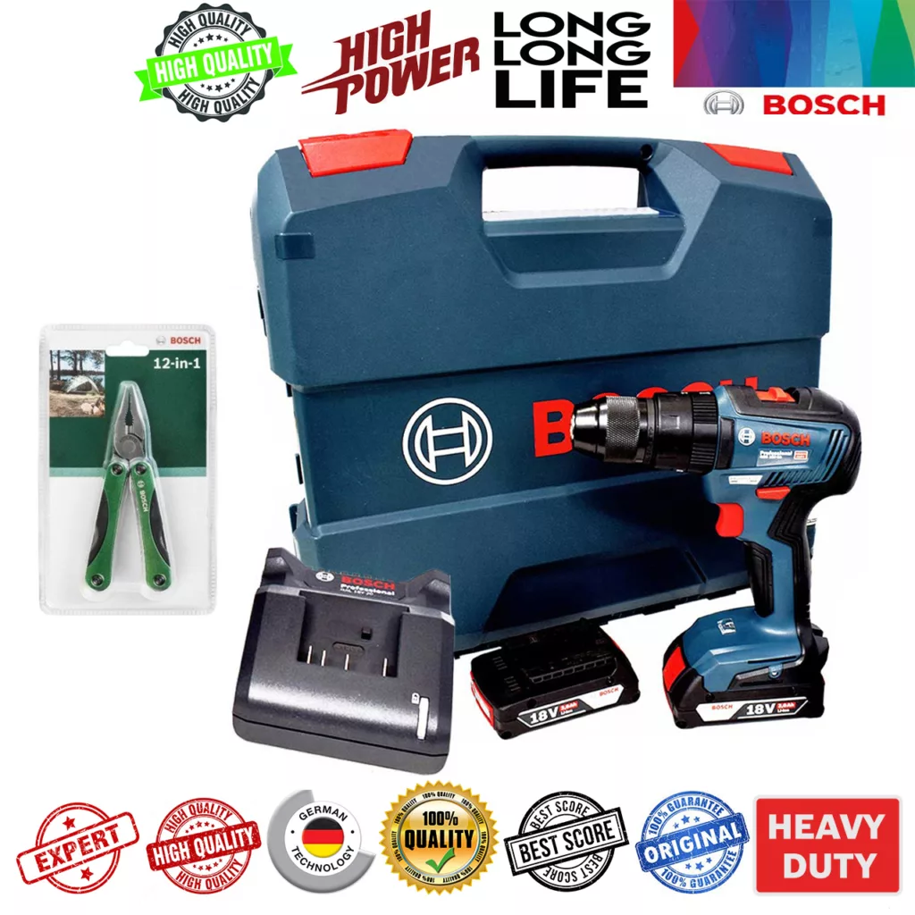 دریل شارژی چکشی بوش مدل فوق حرفه ای GSB 18V-50 Brushless + 1 Extra