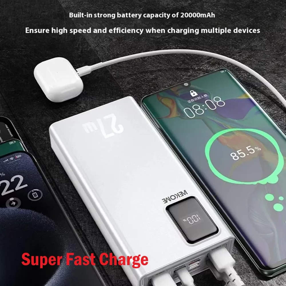 پاوربانک ویکام مدل  WP-93 27W Super fast ظرفیت 20000 میلی آمپر ساعت