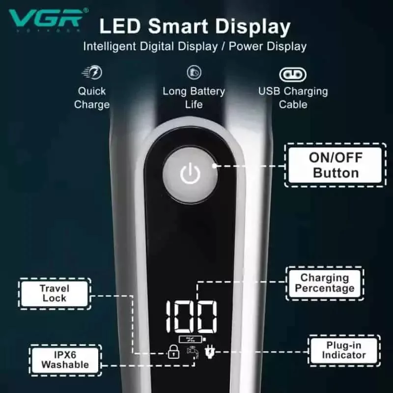 ست ماشین اصلاح موی صورت و بدن وی جی ار مدل V-107