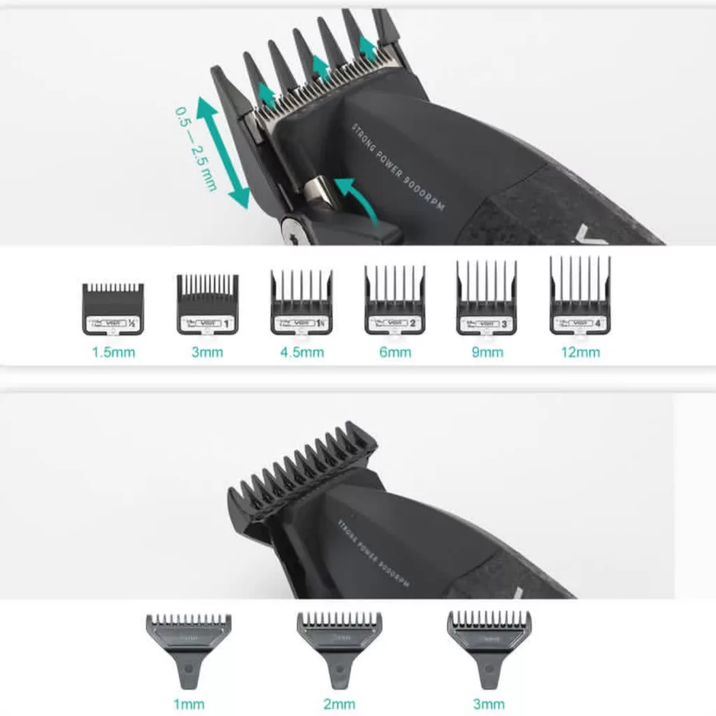 ماشین اصلاح موی سر و صورت شارژی وی جی ار مدل V-640 s3 مجموعه 3 عددی