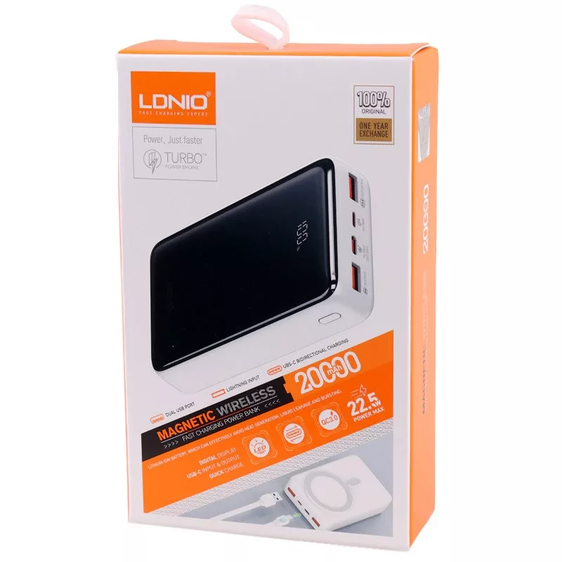 پاوربانک الدینیو مدل PQ18 ظرفیت 20000 میلی آمپر ساعت