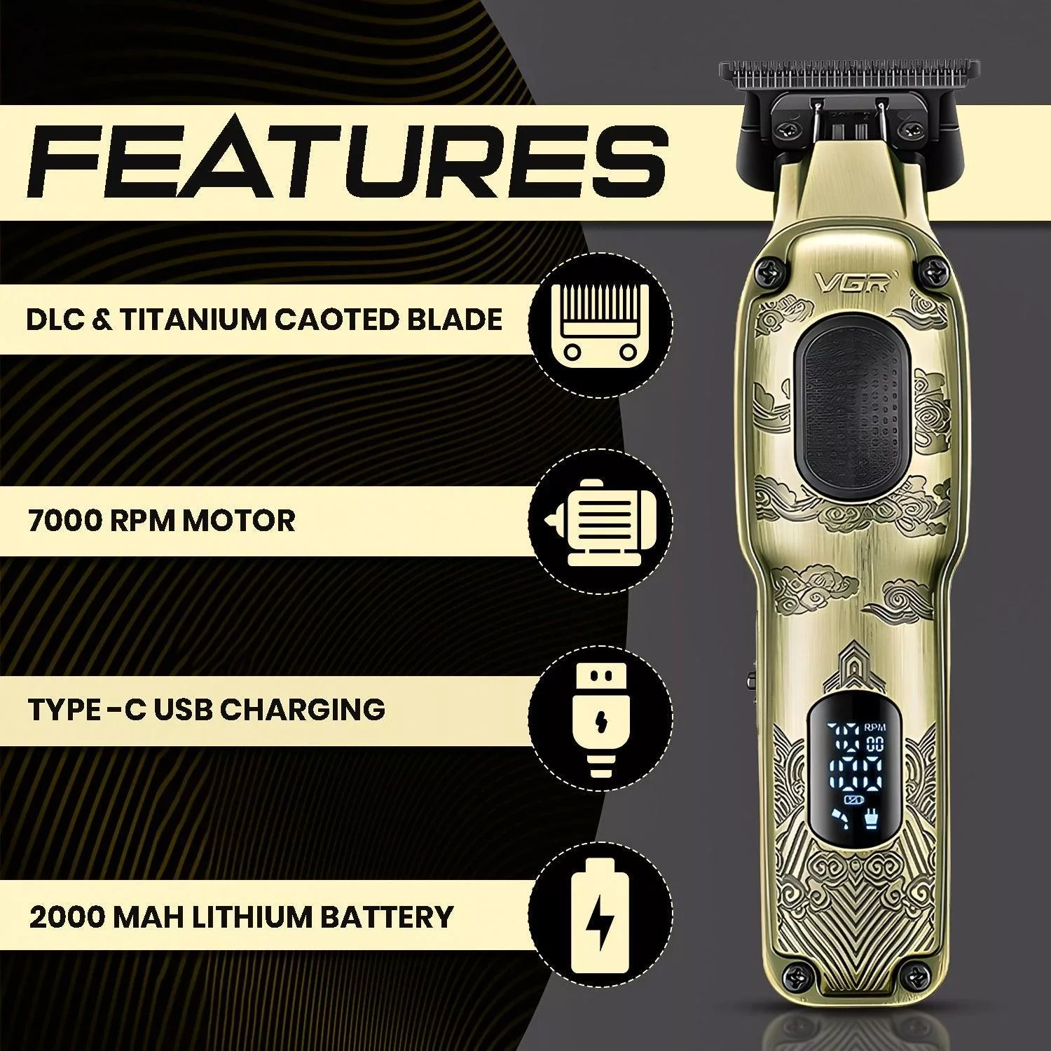 ماشین اصلاح موی سر و صورت وی جی ار مدل V-954