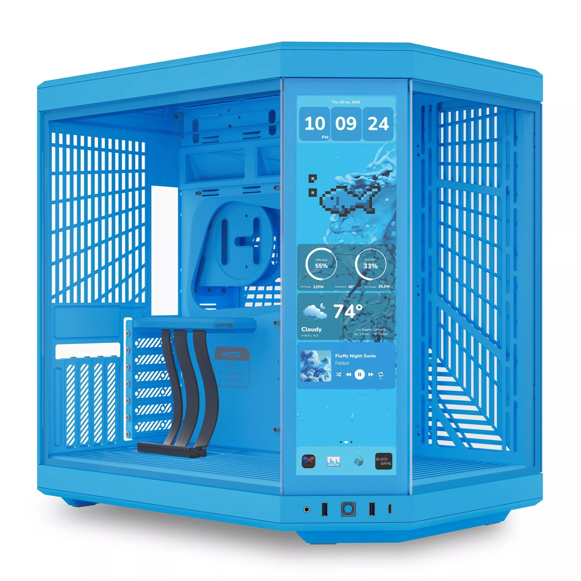 کیس کامپیوتر هایت مدل Y70 Touch Infinite Blueberry Milk کیس کامپیوتر هایت مدل Y70 Touch Infinite Blueberry Milk