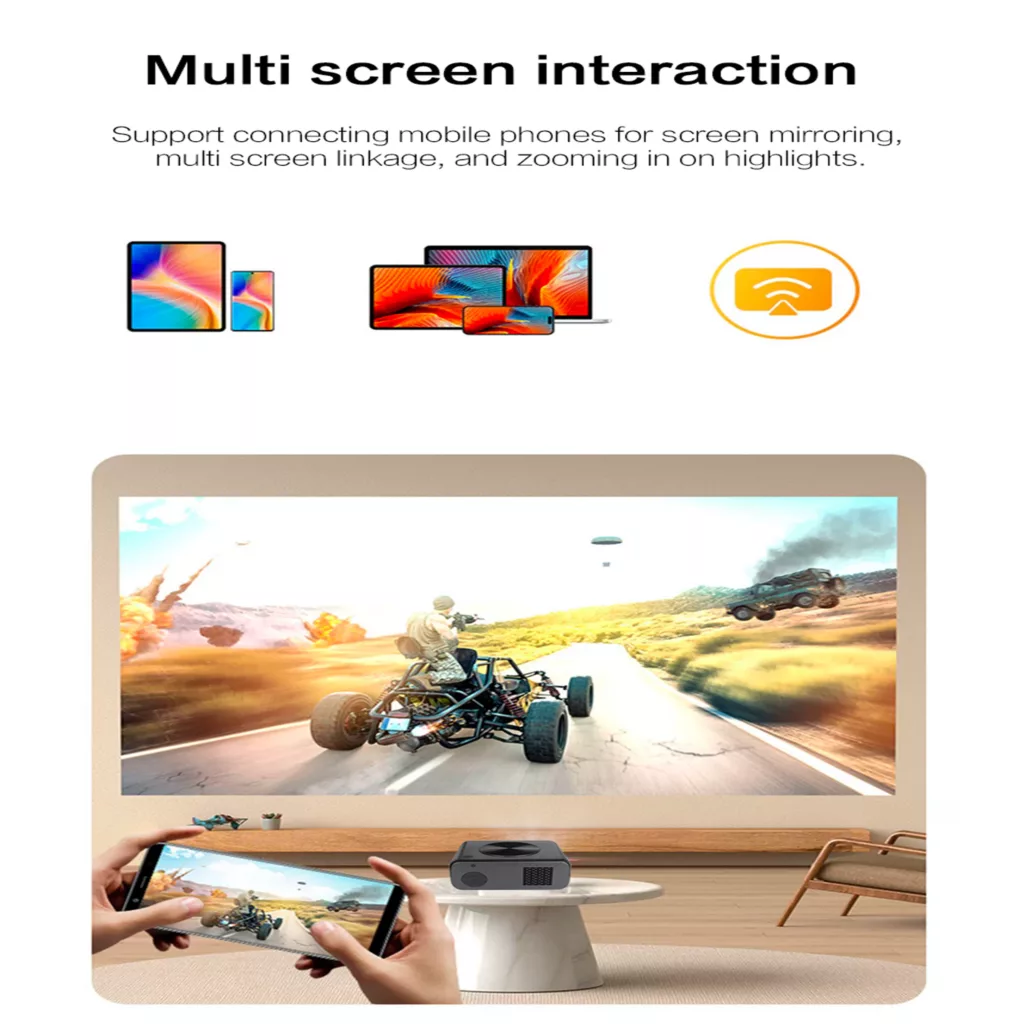 مینی ویدئو پروژکتور النز مدل SD550 به همراه پرده نمایش