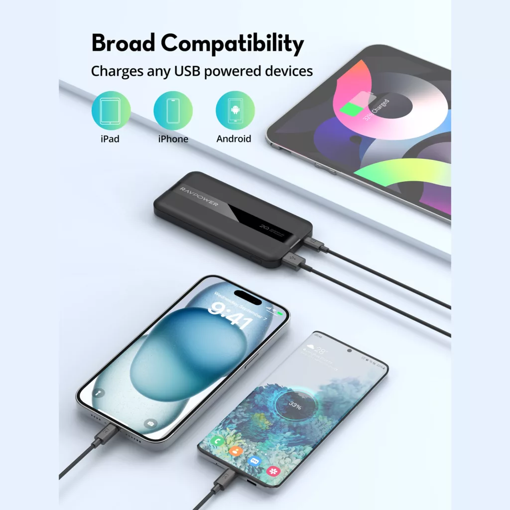 پاوربانک راوپاور مدل RP-PB1236 ظرفیت 10000 میلی آمپر ساعت