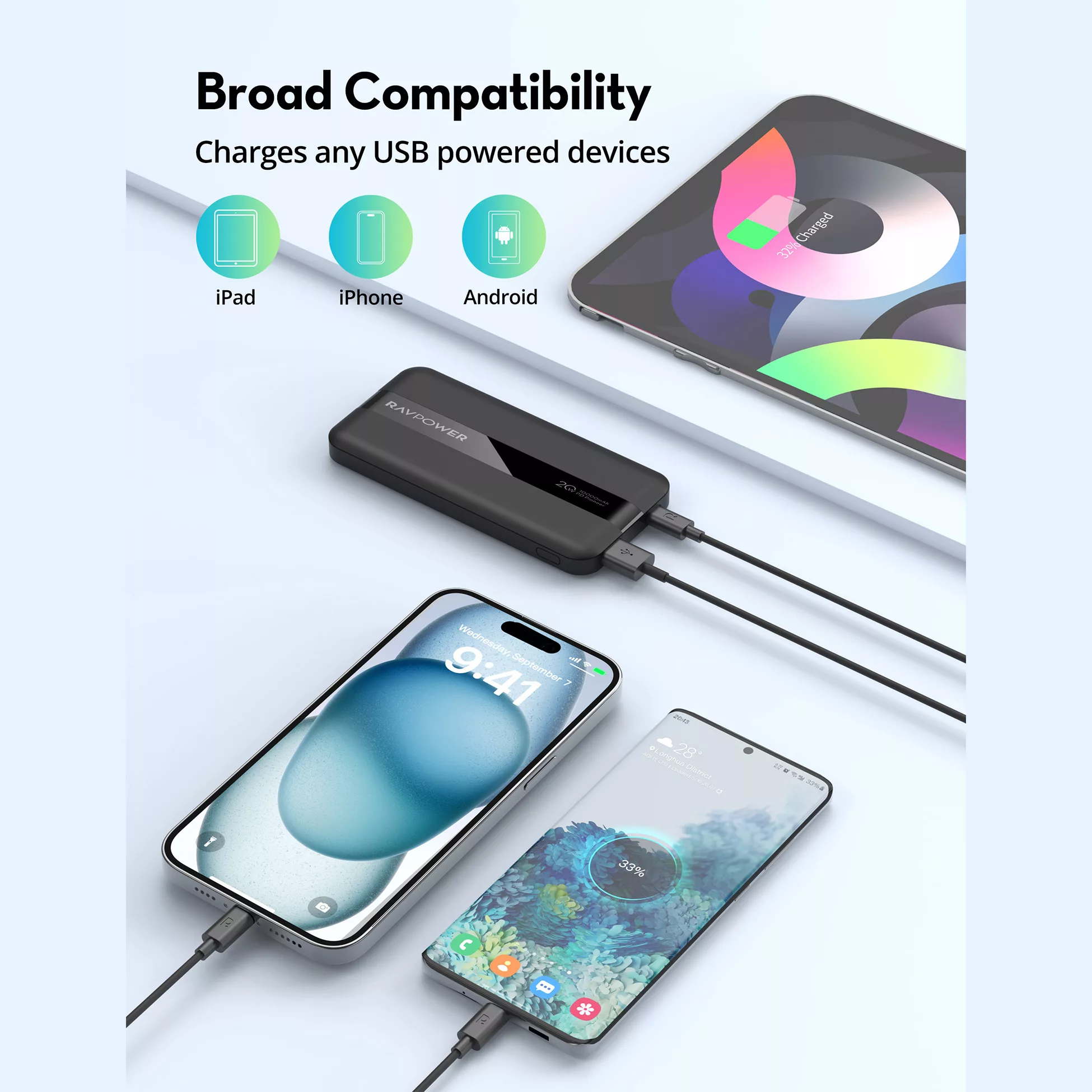 پاوربانک راوپاور مدل RP-PB1236 ظرفیت 10000 میلی آمپر ساعت