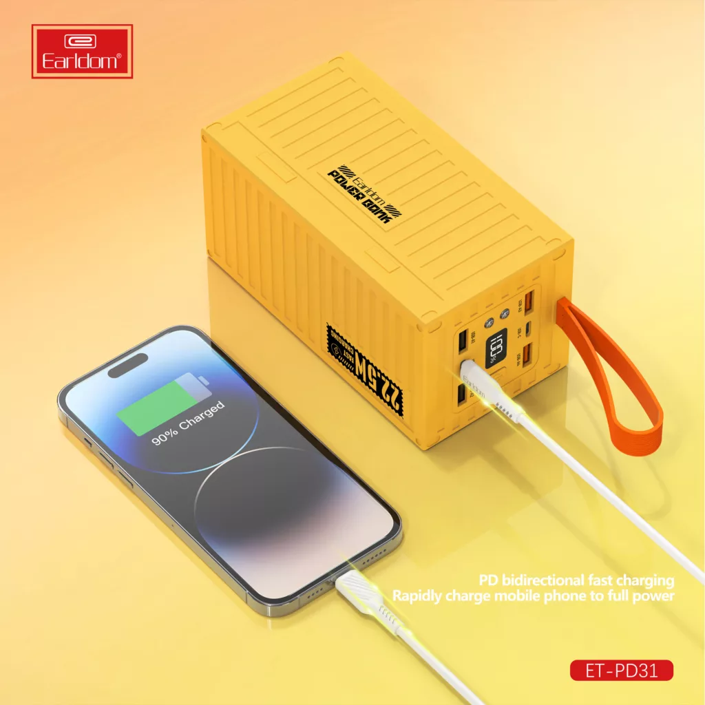 پاوربانک ارلدام مدل CONTAINER PD31 ظرفیت 60000 میلی آمپر ساعت