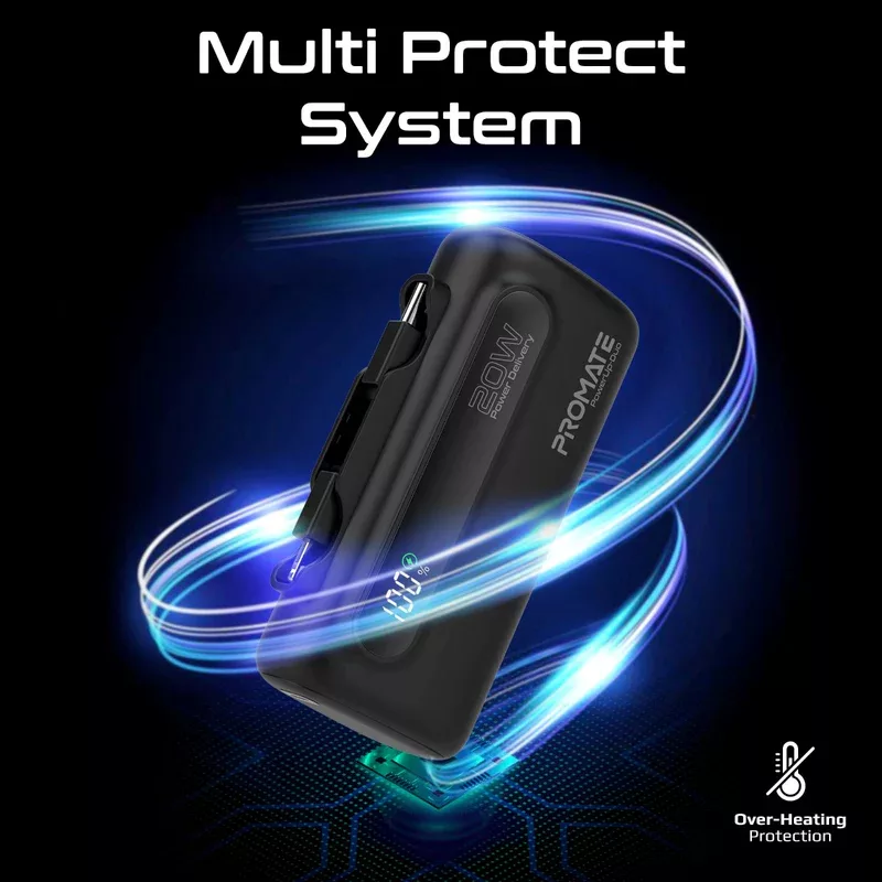 پاوربانک پرومیت مدل POWERUP-DUO  ظرفیت 5000 میلی‌آمپرساعت