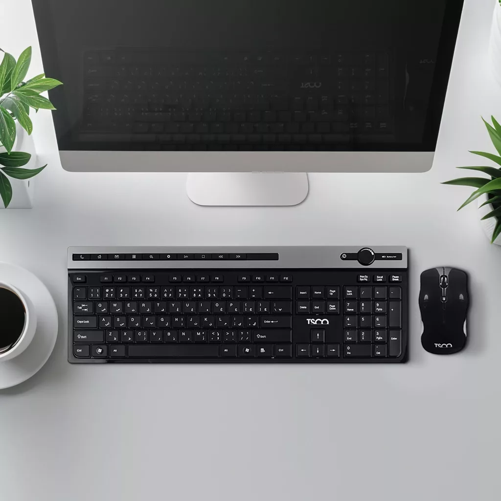 کیبورد بی سیم تسکو مدل TKM7106W همراه با موس بی‌سیم