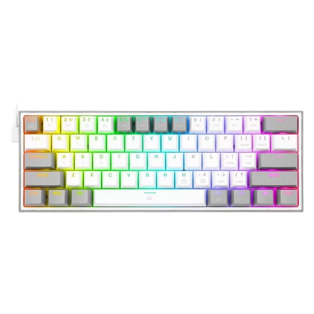 کیبورد مخصوص بازی ردراگون مدل FIZZ K617 WHITE/GREY