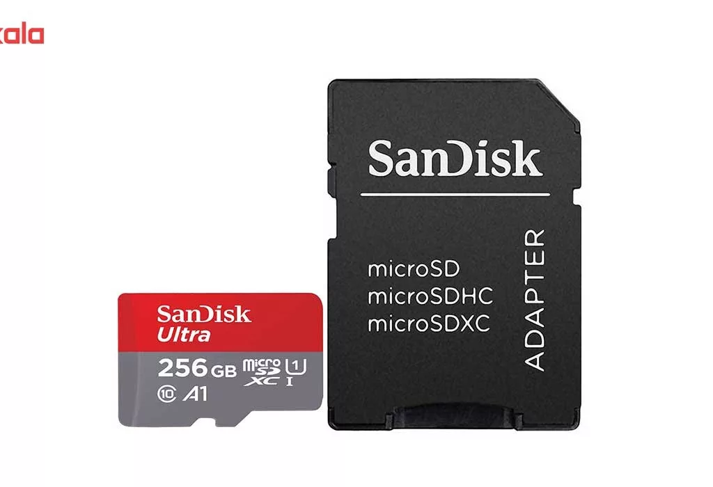 کارت حافظه microSDXC سن دیسک مدل Ultra کلاس10 و A1 استاندارد UHS-I U1 سرعت 100MBps 667X همراه با آداپتور SD ظرفیت 256 گیگابایت
