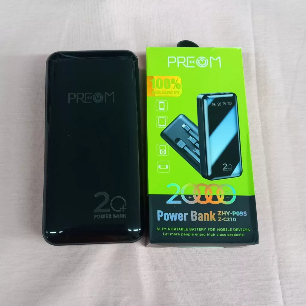 پاوربانک  مدل ZHY-p09s ظرفیت 20000 میلی آمپر ساعت