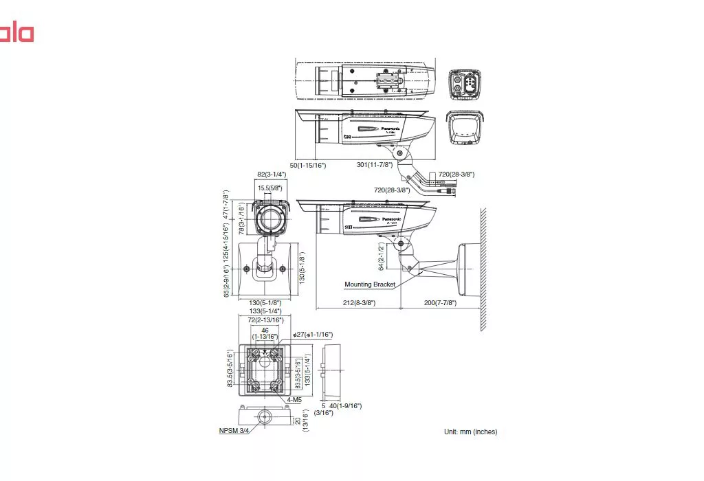 دوربین مداربسته آنالوگ پاناسونیک مدل WV-CW380G