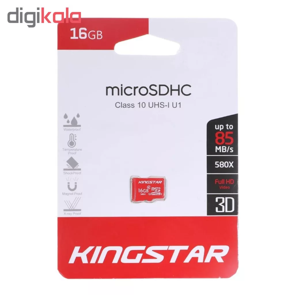 کارت حافظه microSDHC کینگ استار مدل 580X کلاس 10 استاندارد UHS-I U1 سرعت 85MBps ظرفیت 16 گیگابایت